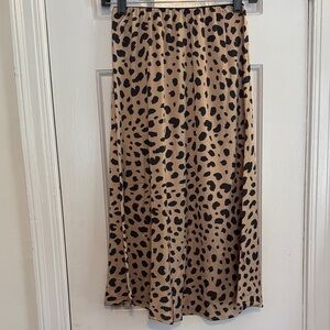 Leopard Print Midi Skirt